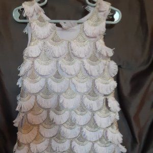 Pink and Gold Fringe Toddler Girls Dress 4T
